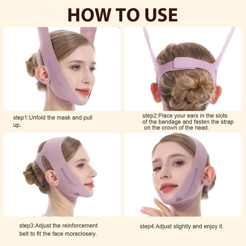 V-Line Lifting Mask & Chin Strap for Sleeping, Reusable Double