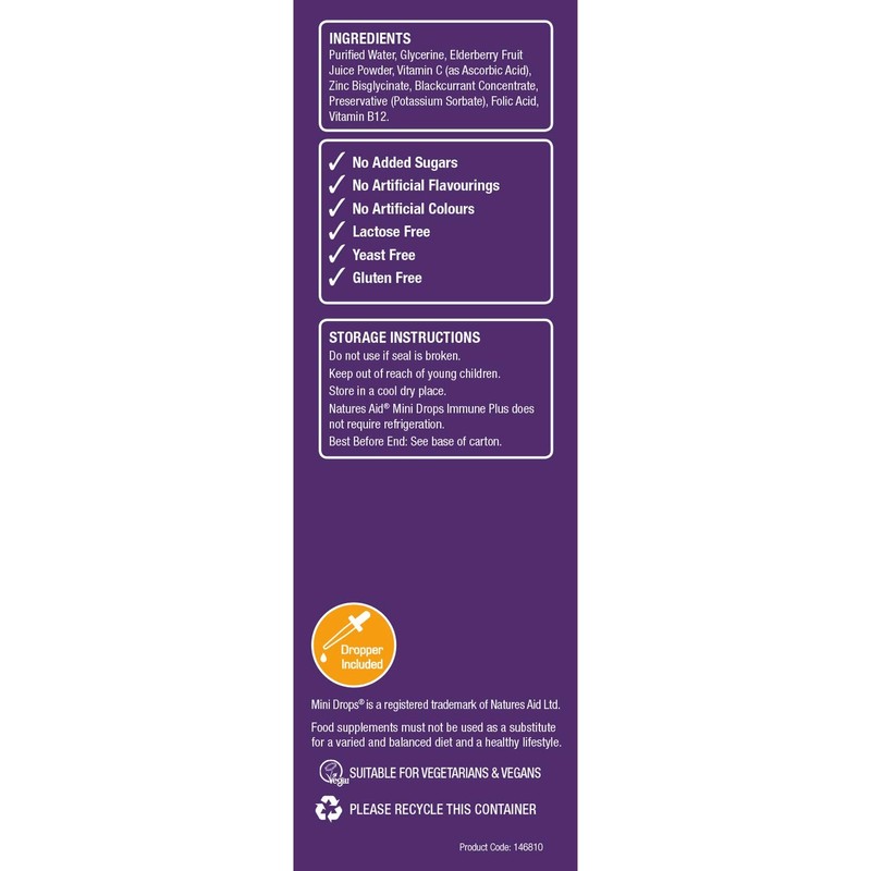 Natures Aid Immune Plus Mini Drops for Infants and Children,