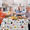 iEvery Floral Tablecloth Wipe Clean Rectangular, Polyester Wipeable Table Cloth