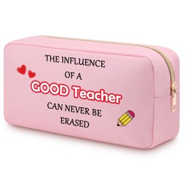 Heigebi Appreciation Gift for Teacher Oxford Cloth Makeup Bag Christmas Graduation Birthday Retirement End of Year Thank You Gifts for Teacher Coworkers Cosmetic Travel Pouch