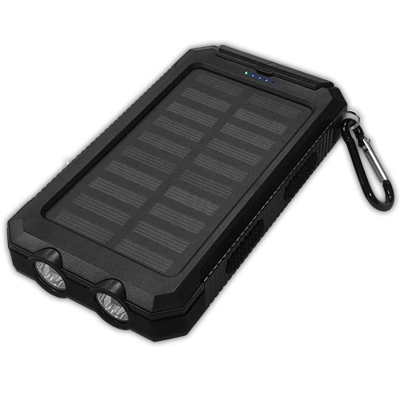HI DISC MBSC8000FTBK 8000mAh Solar Charger with 2 USB +