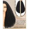 Human Hair Half Wig Kinky Curly - 200% Density, 16