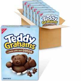 Teddy Grahams Chocolate Graham Snacks 10 Ounce Pack of 6 Bear Shaped Cookies