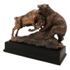 Ebros Wall Street Charging Bull Goring Bear Bronze Electroplated Figurine