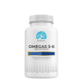Nubaal Nutricin, Balance y Alma Omega 3-6 de 500mg- cidos Grasos Esenciales - cidos Grasos DHA y EPA con Vitamina D3 - 100 Cpsulas                    