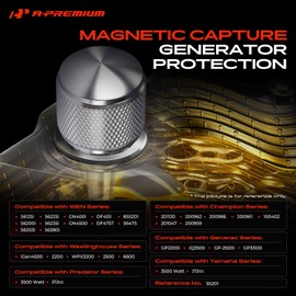 A-Premium Magnetic Oil Dipstick for Inverter Generator Compatible with Wen, Yamaha, Generac, Powerhorse and Predator, Aluminum Generator Magnetic Oil Dipstick with O-ring, Silver (2 Pcs)