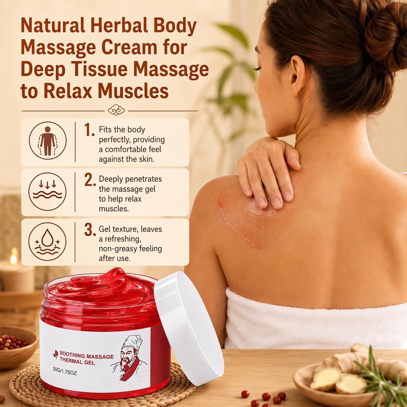 2 Pcs Warming Massage Gel for Body, Natural Herbal Body