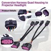 Farpida 2Pcs Conversion Harnesses Quad Housing to Projector Headlight Fits