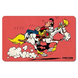 Logoshirt® Lucky Luke I Riding On Jolly Jumper I Frühstücksbrettchen I Schneidebrett I 23x14cm I spülmaschinenfest & hitzebeständig I Lizenziertes Originaldesign