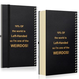Jutom 2 Pcs Small Left Handed Notebooks 5 x 8 Inches Lefty Spiral Wire Bound Notebooks 100 Pages College Ruled Lefty Spiral Journal School Supplies Gifts, Hard Cover(Black)