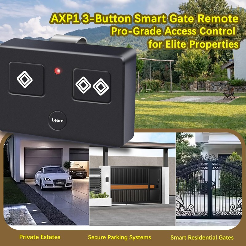 3 Pack AXS1 Remote Transmitter Replacement for Ghost Controls 3-Button