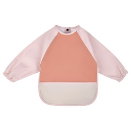 Vicloon Baby Weaning Bibs, PU Feeding Bibs With Long Sleeves, Waterproof Toddler Bibs Easy to Clean, Suitable for Babies From 6 Months to 12 Months