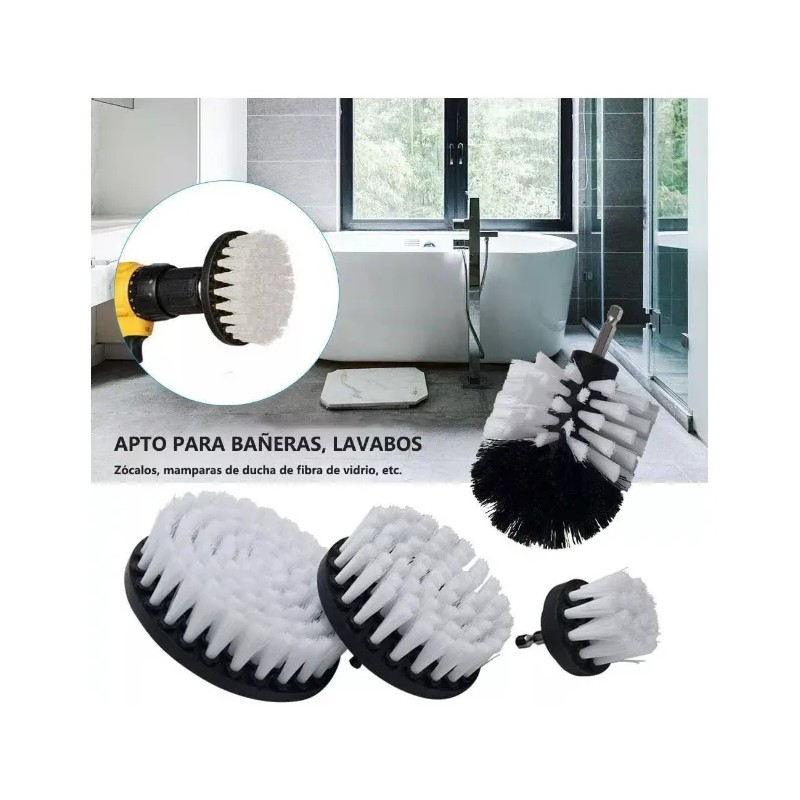 Kit De 4 Cepillos De Limpieza Suaves P Taladro Color