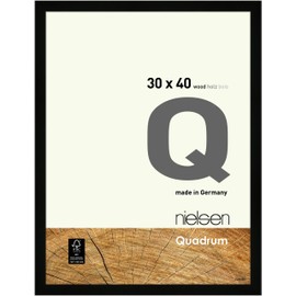 nielsen Quadrum Photo Frame, 30x40cm Wood Picture Frame, Black Photo Frame with Protective Float Glass and Push and Turn Clips - Black