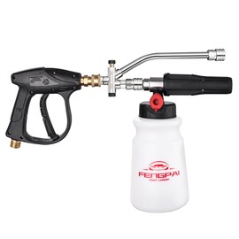 FENG PAI Foam Cannon with Pressure Washer Gun and Dual Connector, 3-in-1 Short Lance Accessory for Snow Foam Cannon, Power Washer Blaster Kit for Car Washing and Cleaning, Sprayer Bottle 1L 4000 PSI