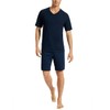 Uncover by Schiesser Men's Short Pyjamas, midnight blue