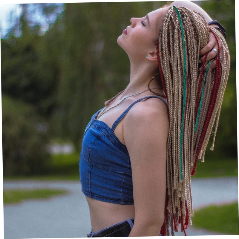 Gatuida Green Braiding Hair Extensions 26 Inch Pre Stretched 3