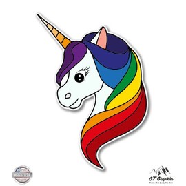 GT Graphics Unicorn Cute Rainbow - 5" Vinyl Sticker - for Car Laptop I-Pad - Waterproof Decal