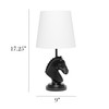 Simple Designs LT1089-BLK 17.25" Tall Polyresin Decorative Chess Horse Bedside