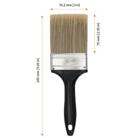 HOZEON 20 Pack 3 Inch Paint Brush, Flat Paint Brushes Bulk, Professional Paintbrushes Set with Plastic Handle, Multi-Purpose Paint Tools for Wall Trim, DIY Paint, Fence, Deck Repair, Black