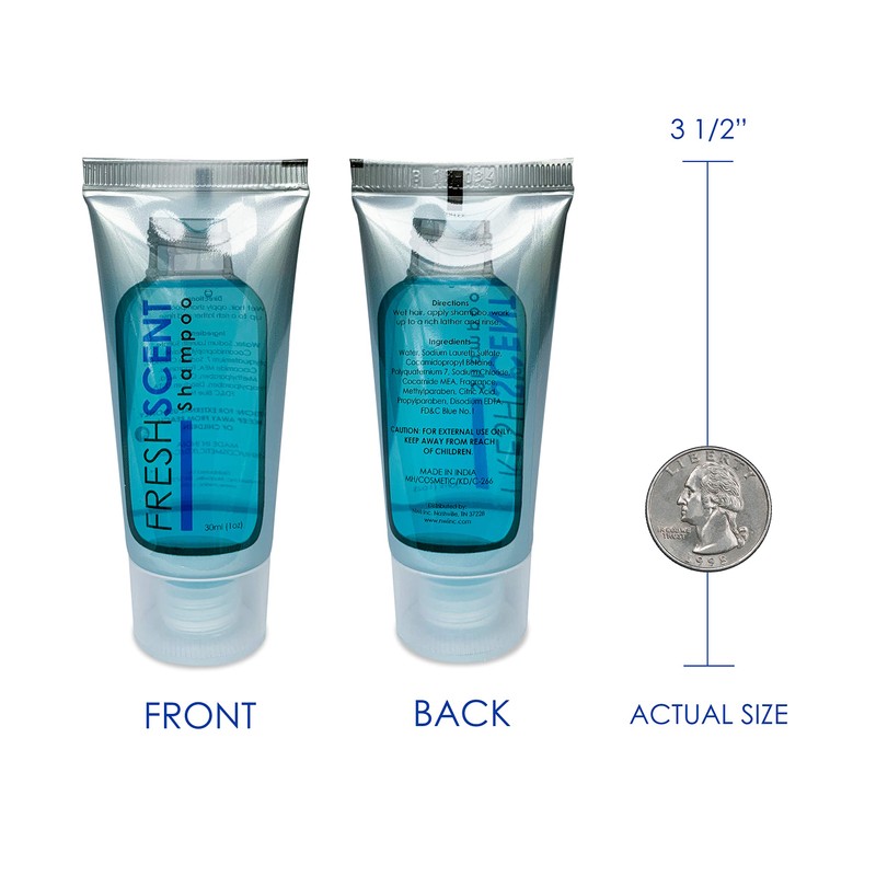 Freshscent Shampoo 1oz (100 Tube Case) Hotel Travel Size, Bulk