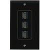 RiteAV 3 Port HDMI Wall Plate - 1 Gang [Black/Black]