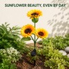 3-Head Solar Sunflower LED Garden Light with Warm Lighting