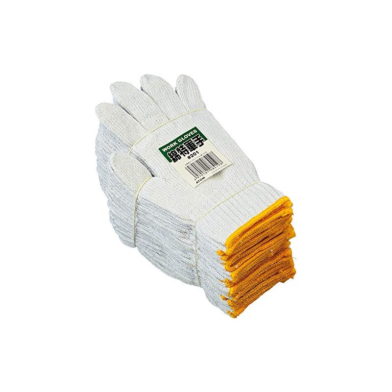 ATOM Knitted Gloves Cotton Special Gloves 12 Pairs One Size