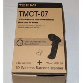 TEEMI Wireless Barcode Scanner Handheld Automatic 1D Laser Rechargeable USB ~NIB