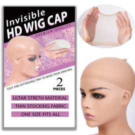 RECOOL 20 PCS HD Wig Cap For Lace Front Wig Transparent Wig Cap for Wig Stocking Wig Caps For Women Invisible HD Wig Cap Wig Accessories (10 PACK 20 PCS)