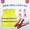 STP Jumper Cables for Car & Reflective Safety Vest Kit,