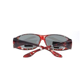Polarized Fit Over Lens Cover Sunglasses - Deep Red