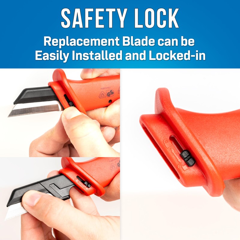 Jonard Tools KN-300INS Insulated Cable Dismantling Knife with Blade Guard,