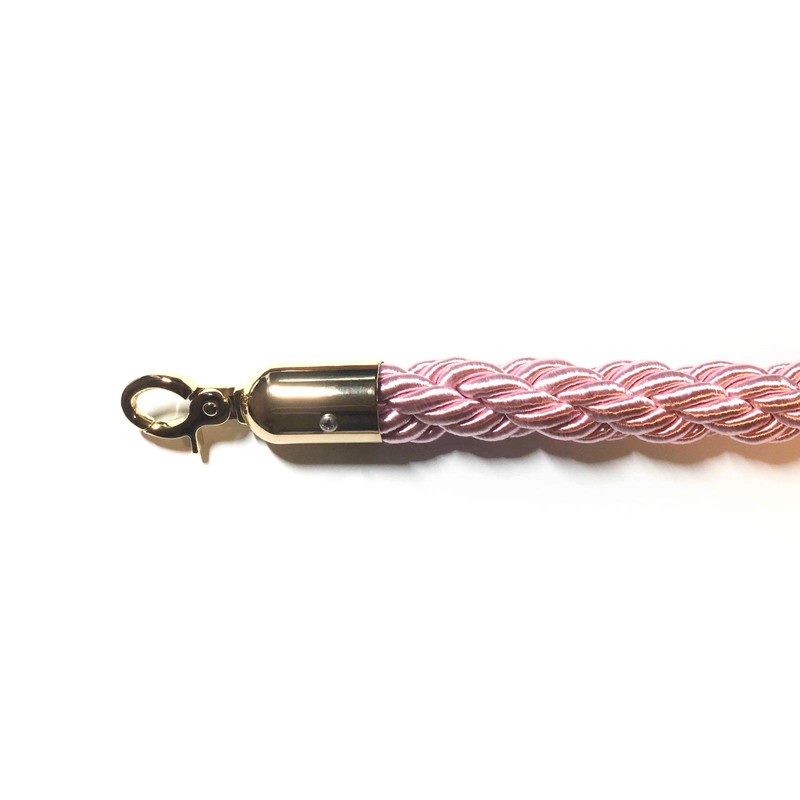 Decorative Rope Safety Queue Stanchion Barrier Rope (72" Braided Pink