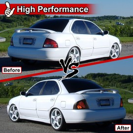 Nixon Offroad Tail Lights for Nissan Sentra 2000 2001 2002 2003 Tail Lamps LED Rear Lights Car Rear Lamps Assembly Replacement 1Pair (Matte Black Housing/Smoke Lens)