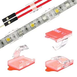 LED Strip Light Self-Adhesive Mounting Brackets and Clips,LED Strip Light Holder,Cable Wires Organizer Clips for Vehicle,Cabinet,Under-Counter, Indoor,Outdoor (Clear 100PACK With 100Screws)