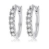 Silver Hoop Earrings for Women, 14k White Gold Cubic Zirconia