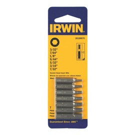 Irwin Tools IWAF21HEX7 Screwdriving Insert Bit Set (7 Pack), 3/32", 7/64", 1/8", 9/64", 5/32", 3/16" and 7/32"