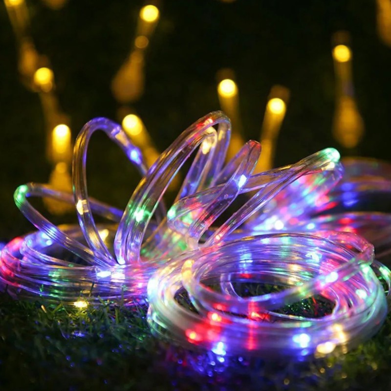 Solar Rope String Lights Waterproof Low Voltage LED Light Beads