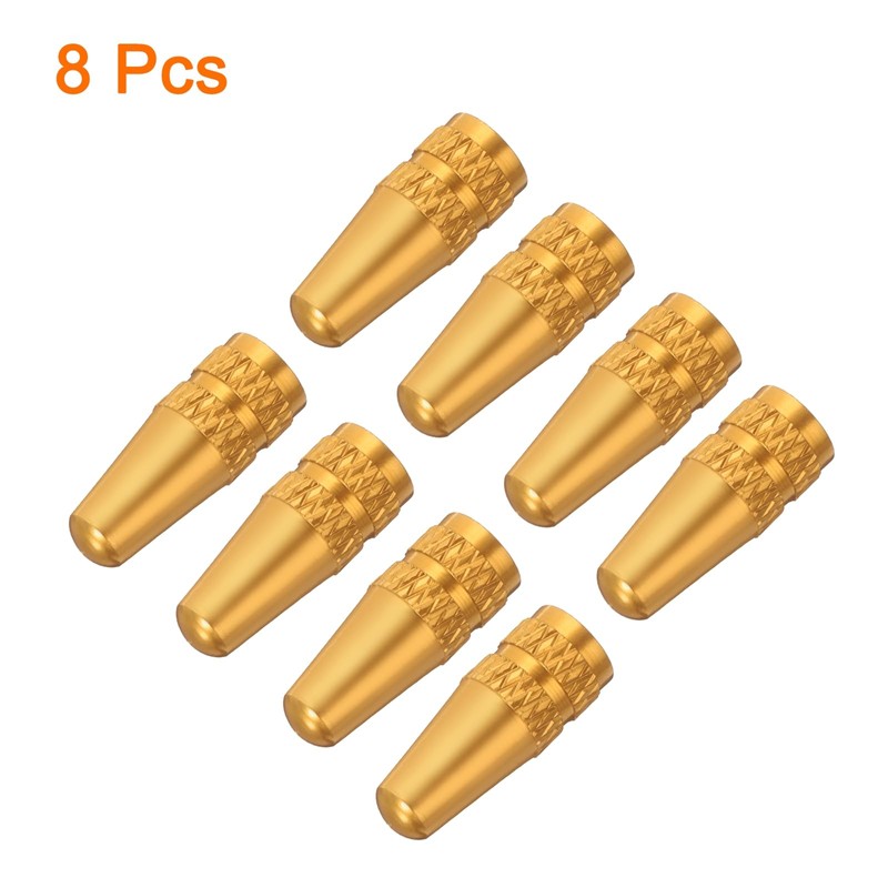 sourcing map 8pcs Bike Valve Caps Anodized Aluminum Road Bicycle