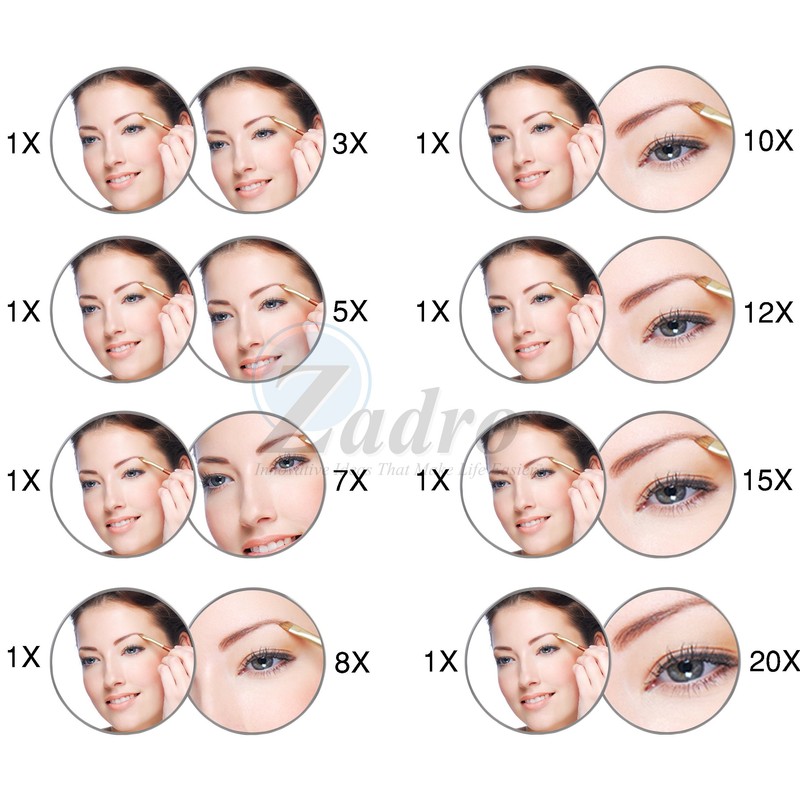 Zadro Acrylic Hand Mirror with 1X - 5X Magnification, Acrylic