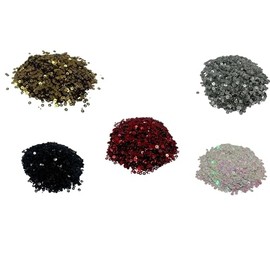 Paillettes de lentejuelas planas de 3 mm, 45000 piezas, mezcla de colores surtidos de lentejuelas acrílicas, 5 onzas (150 gramos) (juego de 5)