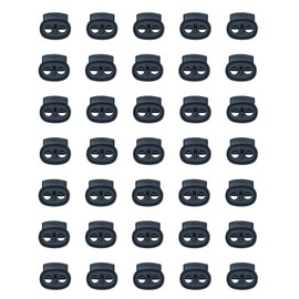 Cord Lock,35 Pcs Adjustment Cord Locks for Drawstrings,Black Plastic Cord Locks End Spring Toggle Stopper for Paracord,Dual Hole Cordlock Stoppers for Shoelaces,Backpack,Bags,Clothing,Lanyard and More