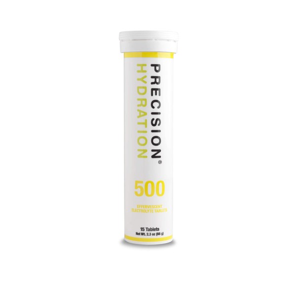 Precision Hydration Lite Electrolytes Tablets - Multi Strength Effervescent Hydration Tablet - Low Calorie, Gluten Free, Vegan/Vegetarian Friendly, Mild Citrus Flavour (500mg/l - Yellow, 1 Tube)