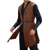 Runcati Mens Renaissance Costume Hooded Surcoat Medieval Knight Sleeveless Tunic
