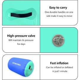 Air Roller Gymnastics Barrel Inflatable Tumbling Roller Air Mat, Air Barrel Gymnastics Tumble Track Mat with Pump for Backhandspring/Training Cheerleading/Yoga/Home and Outdoor Use