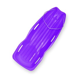 Slippery Racer Downhill Xtreme Flexible Adults and Kids Plastic Toboggan Snow Sled for up to 2 Riders with Pull Rope and Handles. (Purple, 1 Pack)