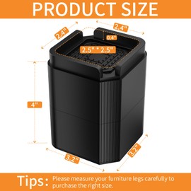 GAGUIUP Furniture Raisers, 5 cm, Pack of 8 Height-Adjustable Bed Risers, Heavy Duty Chair Risers, Table Raisers for Bed, Couches, Tables, Sofa, Desks, Heavy Duty Support up to 907 kg