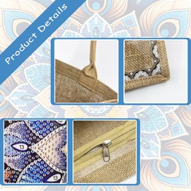 LFSX0828 DIY Diamond Art Tote Bag Kit for Adults, Handbag Kits with 2 Pcs Replaceable Linen Pattern, Diamond Painting Creative Handbag for Women Girl Art Craft Gift (Mandala)