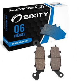 Sixity Q6 Rear Organic Brake Pads compatible with Kawasaki VN900C Vulcan 900 Custom C7F C8F C9F CAF CBF CCF CDCA CFF Cast Wheels 2007-2015 Complete Set